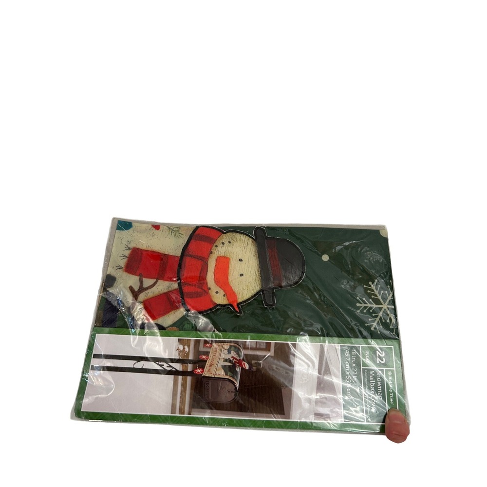 Holiday Time Snowman Mailbox Cover 18x22 Green Magnetic Christmas Outdoor Decor